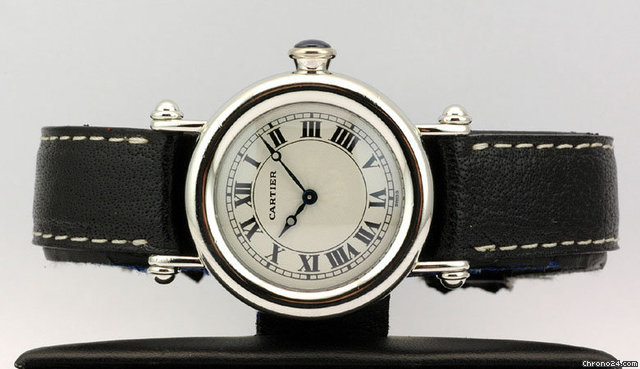 replica Cartier Platinum case White Roman dial DIABOLO Unisex w/watch WATCHES 1