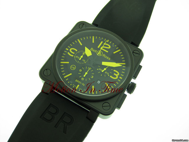 Bell & Ross CHRONOGRAPH 46mm BLACK PVD w/ YELLOW-LIMITED 500 PIECES 2010 WATCHES 2