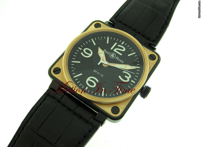 replica Bell & Ross BR01-92 ROSE GOLD & BLACK CARBON 46mm AUTOMATIC - NEW 2010 WATCHES 1