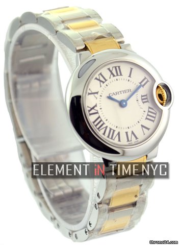 Cartier Ballon Bleu Steel/Gold 28mm Quartz On Bracelet Opaline Dial WATCHES 2