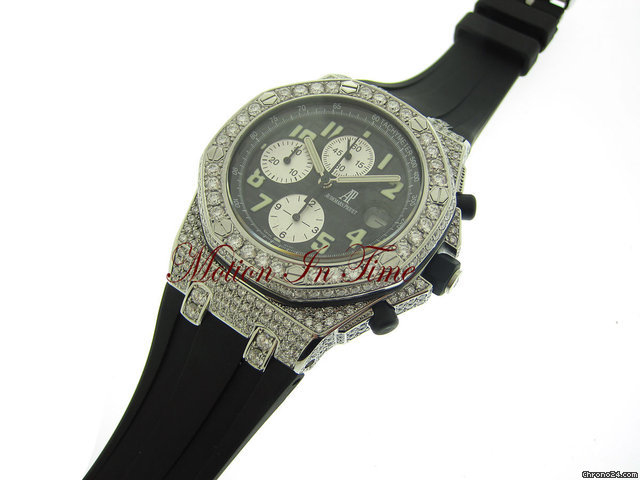replica Audemars Piguet ROYAL OAK OFFSHORE DIAMOND STAINLESS STEEL ON RUBBER STRAP WATCHES 1