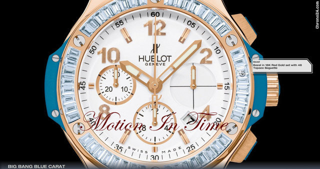 replica Hublot BIG BANG TUTTI FRUTTI "BLUE CARAT" ROSE GOLD BAGUETTE WATCHES 1 