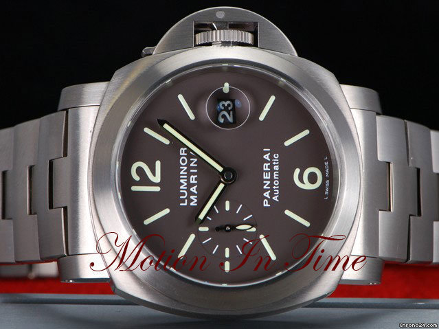 Panerai "TOBACCO DIAL" LUMINOR MARINA TITANIUM AUTOMATIC 44MM LIMITD WATCHES 2