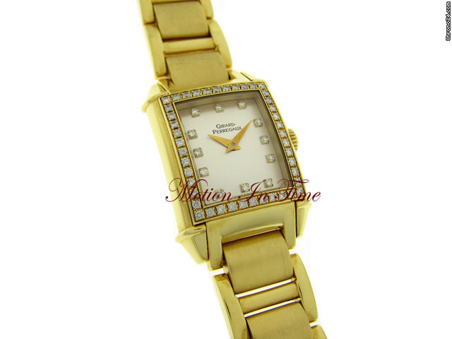Girard Perregaux VINTAGE 1945 LADIES' YELLOW GOLD DIAMOND ON BRACELET WATCHES 2