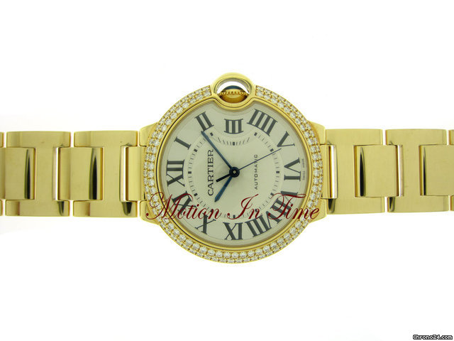 Cartier BALLON BLEU MEDIUM SIZE YELLOW GOLD DIAMOND NEW WATCHES 2