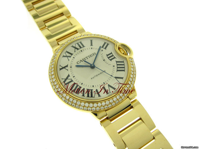 replica Cartier BALLON BLEU MEDIUM SIZE YELLOW GOLD DIAMOND NEW WATCHES 1