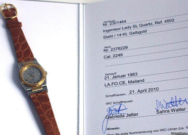 replica IWC Ingenieur Damenuhr Stahl/Gold 4502 m.Stammbuchauszug WATCHES 1