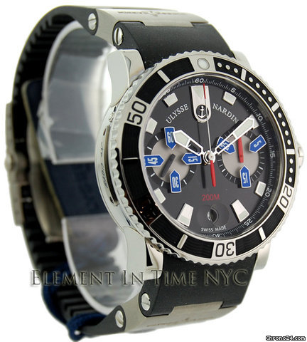 Ulysse Nardin Maxi Marine Diver Chrono Rubber Bracelet 8003-102-3/92 B+P WATCHES 2