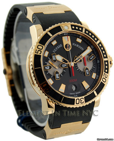Ulysse Nardin Maxi Marine Diver Chrono Rose Gold 8006-102 B+P WATCHES 2