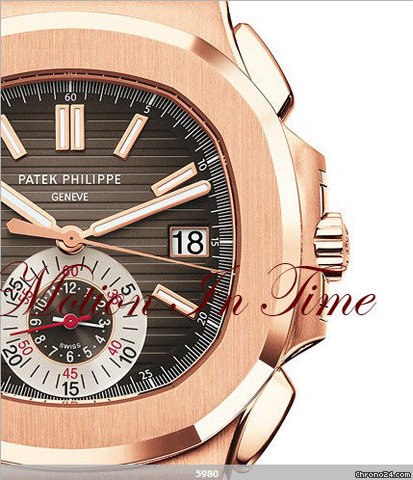 Patek Philippe 5980R NAUTILUS JUMBO CHRONOGRAPH AUTOMATIC ROSE GOLD WATCHES 2