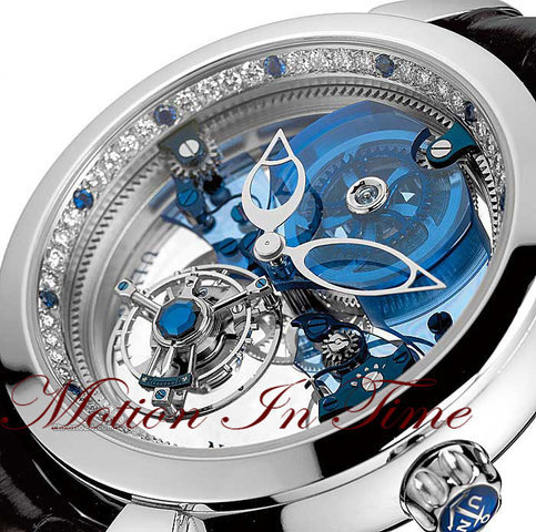 replica Ulysse Nardin ROYAL BLUE MYSTERY TOURBILLON SKELETON PLATINUM LIMTD 99 PCS WATCHES 1
