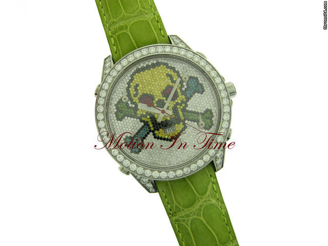 replica Jacob & Co. "SKULL" DIAMOND 5-TIMEZONE STEEL 47mm SPECIAL EDITION WATCHES 1