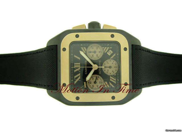 Cartier SANTOS 100 XL CHRONOGRAPH BLACK CARBON & ROSE GOLD NEW 2011 WATCHES 2