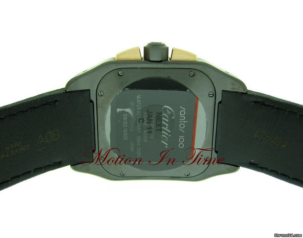 replica Cartier SANTOS 100 XL CHRONOGRAPH BLACK CARBON & ROSE GOLD NEW 2011 WATCHES 1