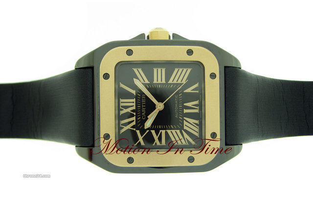 Cartier SANTOS 100 mm-MIDSIZE BLACK CERAMIC & ROSE GOLD SPECIAL ED. WATCHES 2