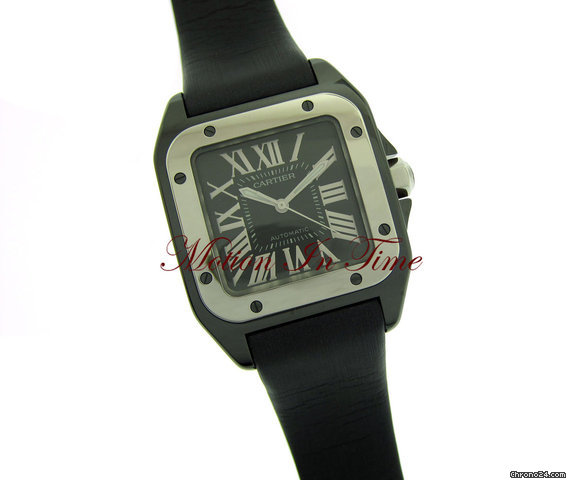 replica Cartier SANTOS 100 mm - MIDSIZE BLACK CERAMIC & TITANIUM SPECIAL ED. WATCHES 1