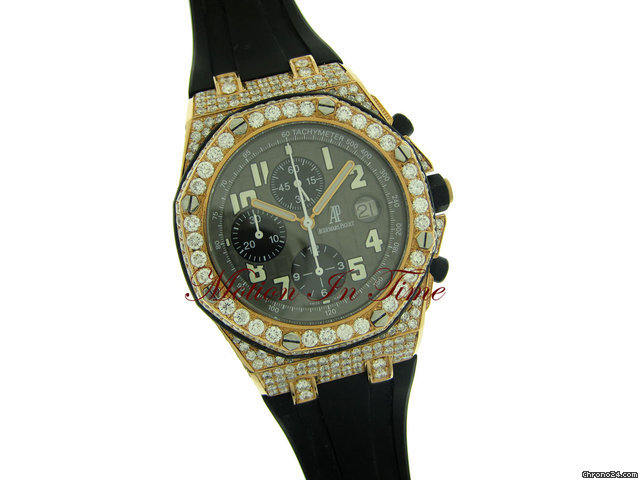 Audemars Piguet ROYAL OAK OFFSHORE DIAMOND ROSE GOLD ON RUBBER STRAP WATCHES 2