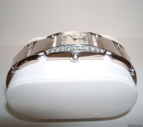 replica Cartier Tank Oro Blanco y Brillantes Mediano WATCHES 1