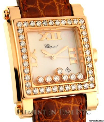 Chopard Happy Sport Square Rose Gold 7 Diamonds WATCHES 2