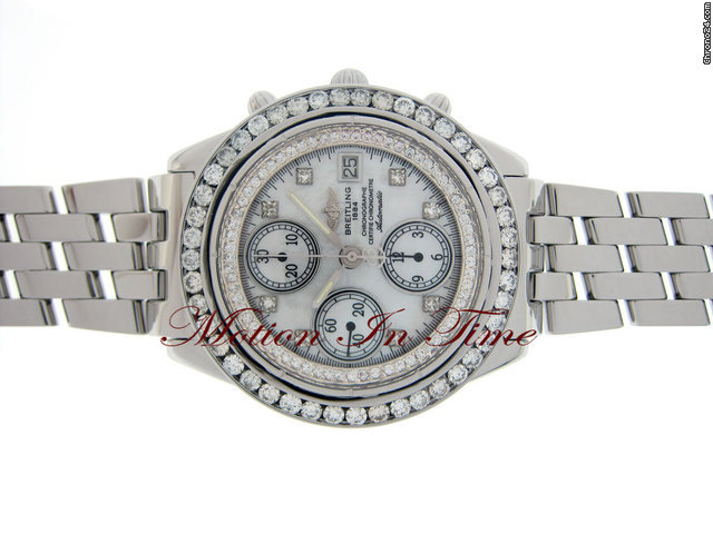 Breitling CHRONOMAT STAINLESS STEEL 4.00ct DIAMOND CHRONOGRAPH AUTO WATCHES 2
