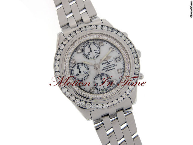 replica Breitling CHRONOMAT STAINLESS STEEL 4.00ct DIAMOND CHRONOGRAPH AUTO WATCHES 1