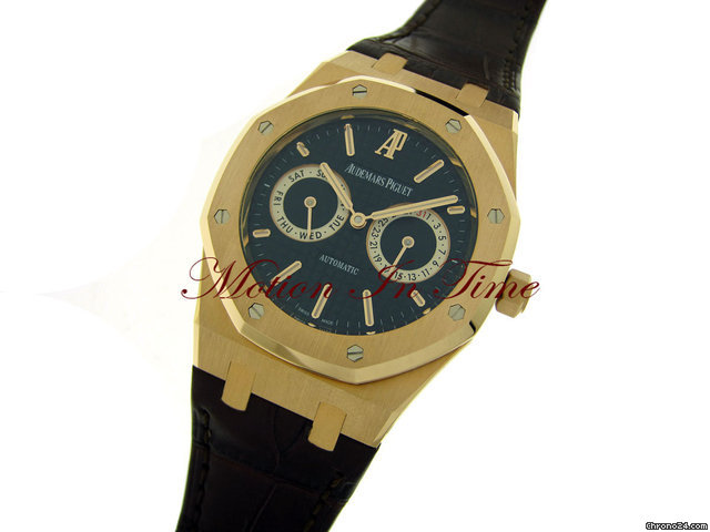 replica Audemars Piguet ROYAL OAK DAY-DATE ROSE GOLD 40mm ON CROCODILE STRAP - NEW WATCHES 1