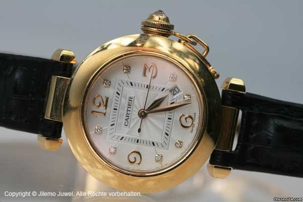Cartier PASHA DE CARTIER AUTOMATIK 750 18 K GELBGOLD MIT DIAMANTZIFF WATCHES 2