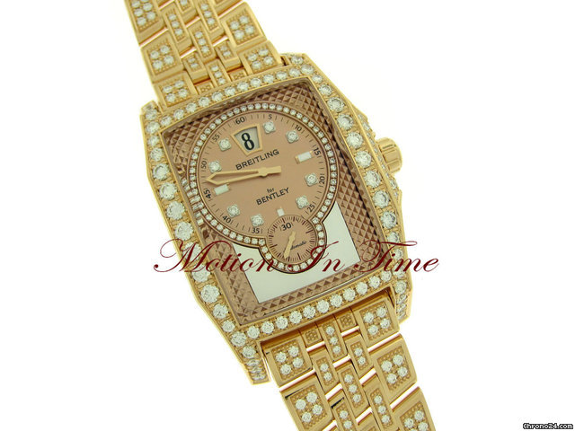 replica Breitling "BENTLEY FLYING B" ROSE GOLD FULL PAVE DIAMONDS LTD 50 PIECE WATCHES 1