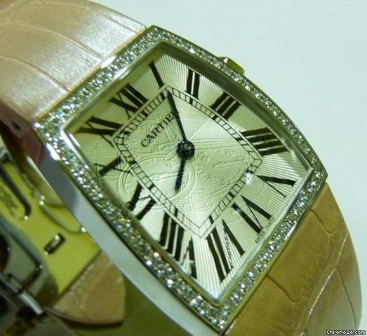 replica Cartier LA DONA 18K WHITE GOLD DIAMONDS LADIES WATCH WATCHES 1