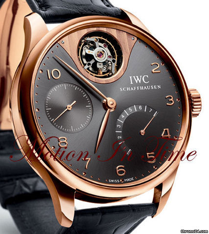 replica IWC PORTUGUESE TOURBILLON MYSTERE ROSE GOLD "BLACK"- LTD 500 PCS WATCHES 1