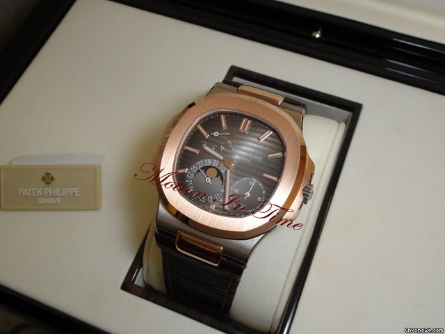 Patek Philippe 5712GR EXTREMELY RARE NAUTILUS ROSE & WHITE GOLD LIMITED ED. WATCHES 2