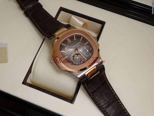 replica Patek Philippe 5712GR EXTREMELY RARE NAUTILUS ROSE & WHITE GOLD LIMITED ED. WATCHES 1
