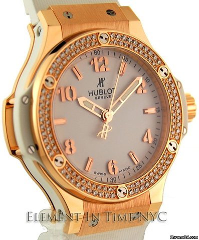 Hublot Big Bang 38mm Gold White Diamonds Quartz WATCHES 2