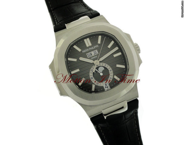 replica Patek Philippe NAUTILUS JUMBO ANNUAL CALENDAR MOONPHASE STAINLESS STEEL WATCHES 1 