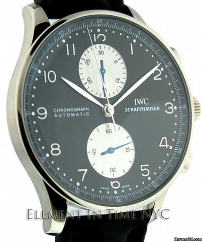 IWC Portuguese Chrono Black Dial 18k White Gold WATCHES 2