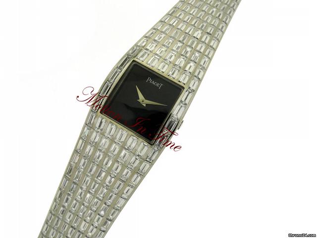 replica Piaget LIMELIGHT "GALAXY" TONNEAU MIDSIZE WHITE GOLD FULL BAGUETTE WATCHES 1 