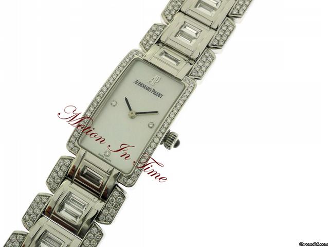 replica Audemars Piguet LADIES' CLASSIQUE WHITE GOLD BAGUETTE DIAMOND WATCHES 1