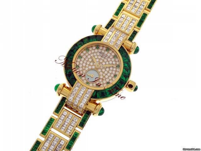 Chopard IMPERIALE BAGUETTE DIAMOND & EMERALD YELLOW GOLDL - RARE WATCHES 2