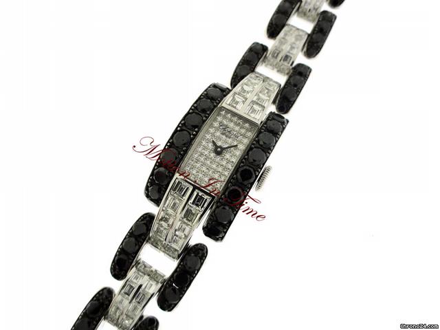 replica Chopard LA STRADA LADIES' WHITE GOLD BLACK & WHITE DIAMOND NEW WATCHES 1 