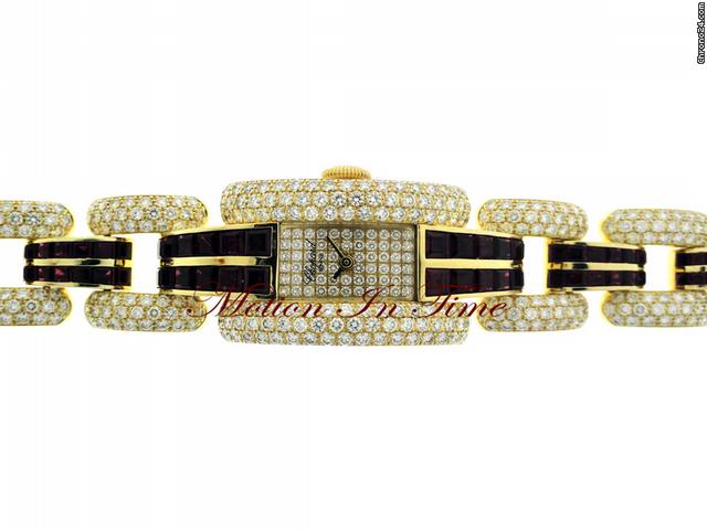 Chopard LA STRADA LADIES' YELLOW GOLD BAGUETTE DIAMOND & RUBY LTD ED WATCHES 2