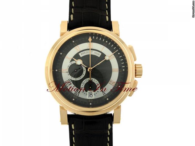 Breguet MARINE II 42mm CHRONOGRAPH AUTOMATIC -ROSE GOLD ON CROCODILE WATCHES 2