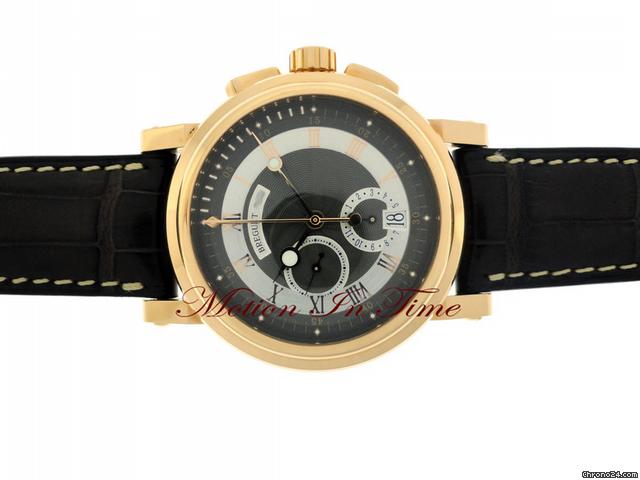 replica Breguet MARINE II 42mm CHRONOGRAPH AUTOMATIC -ROSE GOLD ON CROCODILE WATCHES 1