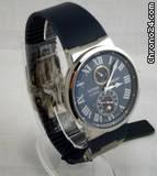 replica Ulysse Nardin Ulysee Nardin Marine Chronometer 43mm Blue/ Rubber WATCHES 1