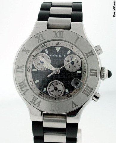 replica Cartier Must 21 Chronoscaph Men's W10125U2 Pre-owned WATCHES 1