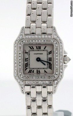Cartier Panther Ladies Pre-Owned Stainless Steel with diamonds WATCHES 2