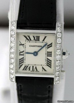Cartier Tank Fransaise Ladies Pre-Owned White Gold Diamond WATCHES 2