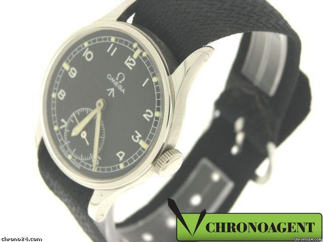replica Omega MILITARY,ANNO 1944 c.a.,IN ACCIAIO,QUADRANTE NERO WATCHES 1