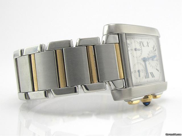 Cartier Herren "TANK FRANCAISE CHRONO" Edelstahl / GG Quarz WATCHES 2