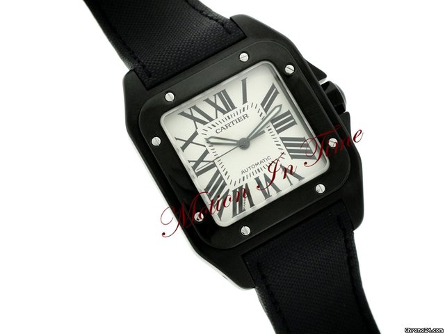 replica Cartier SANTOS 100 XL MEN'S BLACK PVD SPECIAL EDITION - RARE WATCHES 1