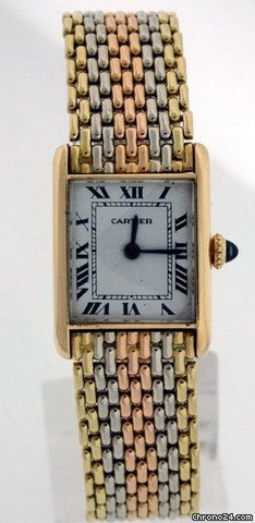 replica Cartier Tri Color Tank Pre-Owned Ladies WATCHES 1
